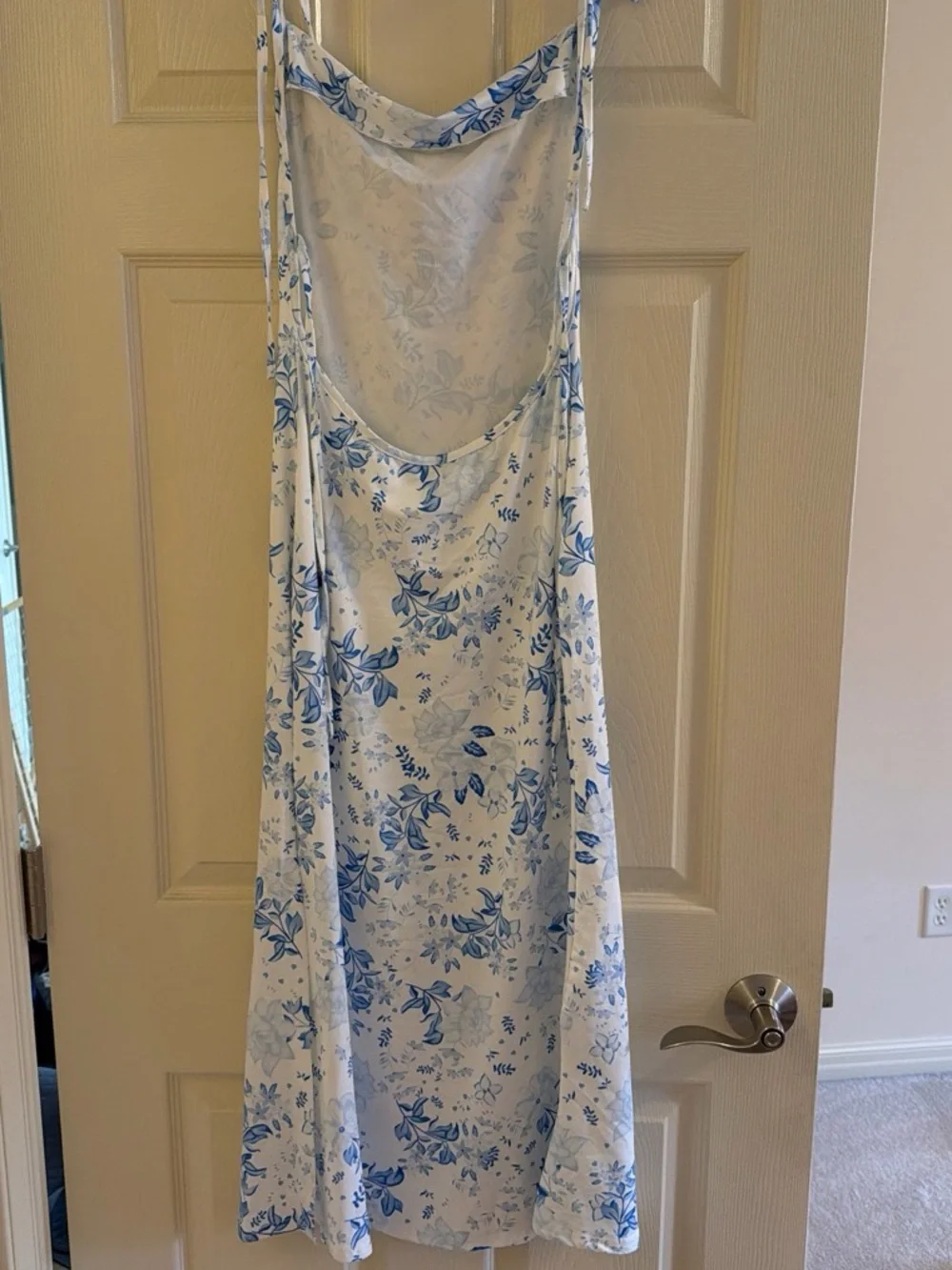 White & Blue Floral Maxi Dress - Picture 2 of 2